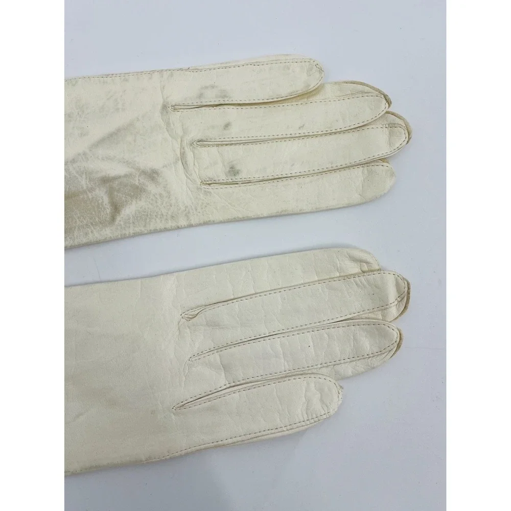 Vintage Grandoe Soapable Leather Gloves Size 6 1/2 Slik Lined